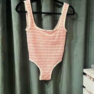 Pink Patterned One-Piece Swimsuit